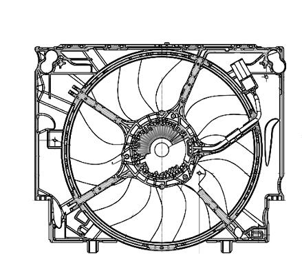 BMW Auxiliary Cooling Fan Assembly 17427603658 - Behr Premium 351040711